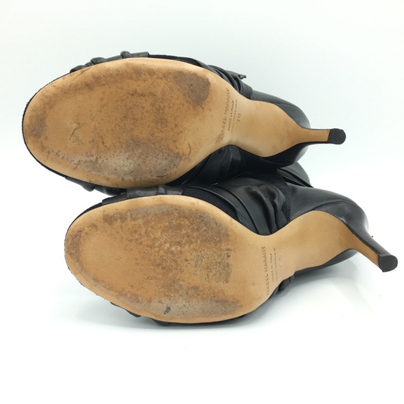 ISABEL MARANT Angie Calfskin Velvet Leather Bootie - Picture 6 of 8